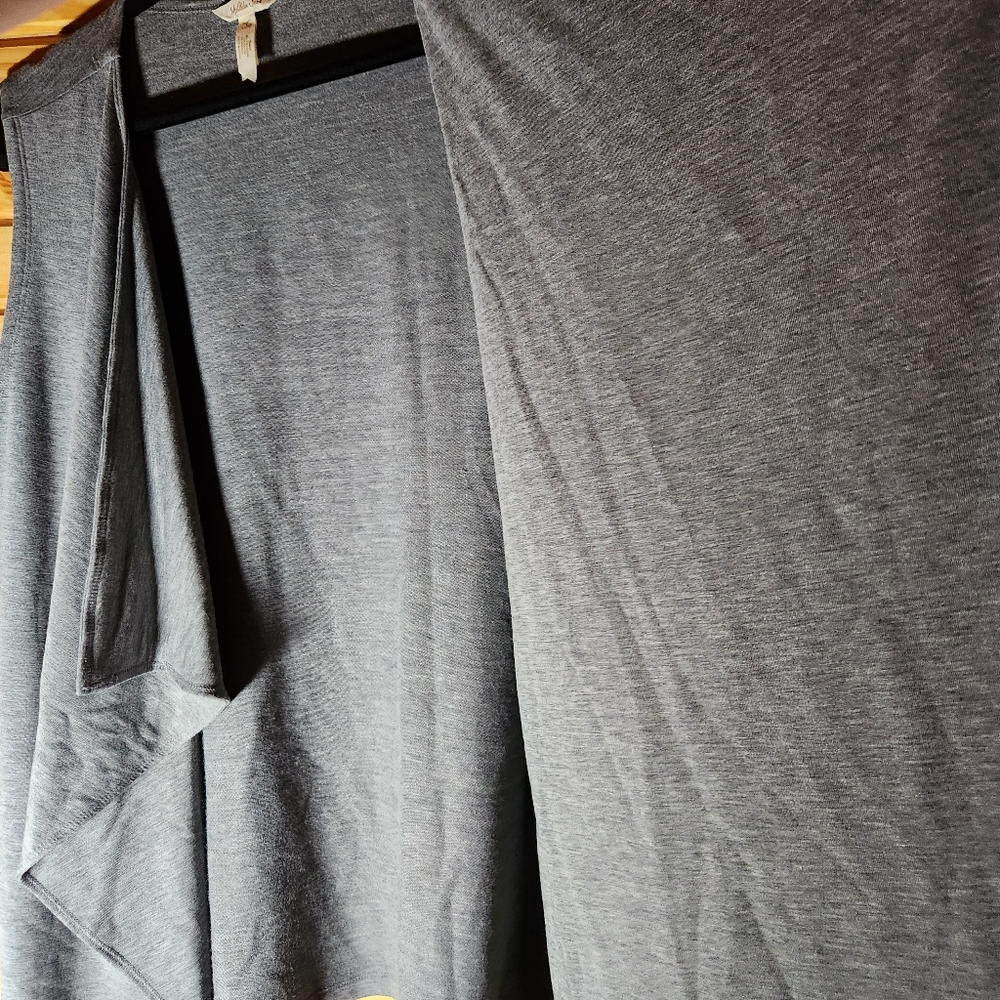 Matilda Jane | Count It Out Vest Grey Waterfall Cardigan w/ Pockets Women's L - Picture 12 of 12